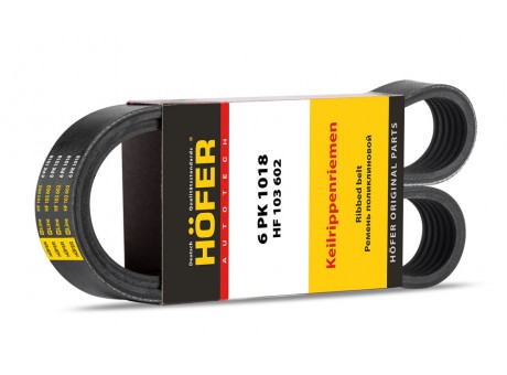 Ремень генератора ручейковый ВАЗ 1118 с кондиц. 6РК1018 Hofer