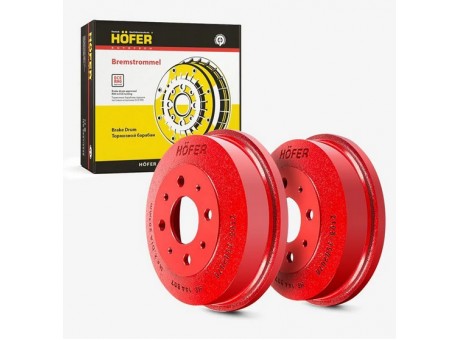 Барабан тормозной 2108 (2 шт) чугун красный Hofer